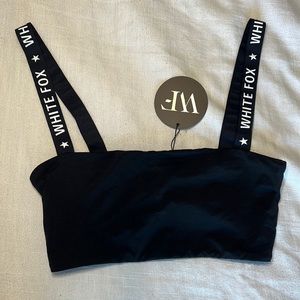 White Fox Boutique Social Life Crop Top (Black) DISCONTINUED / RARE